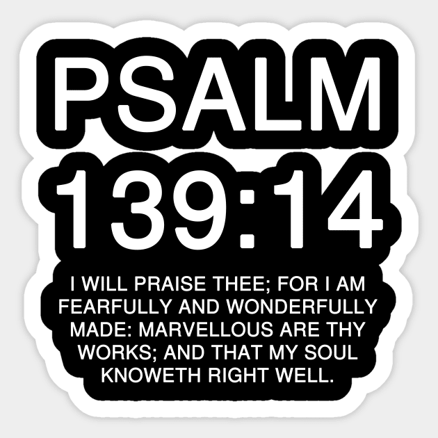 Psalm 139:14 Bible Verse KJV Text Sticker by Holy Bible Verses